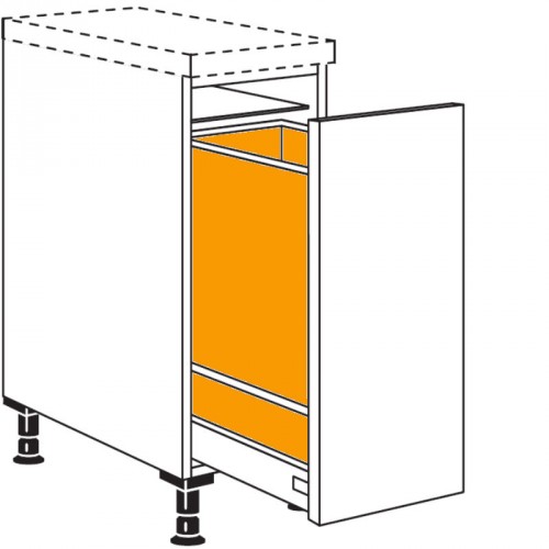 Unterschrank mit Wertstoffsammler 1 durchgehender Front