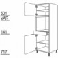 Hochschrank für Geräte-Umbauten, Backofen 590 mm Nische [2/9]