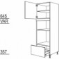 Hochschrank für Geräte-Umbauten, Backofen und Mikrowelle 590, 380 mm Nische [2/9]