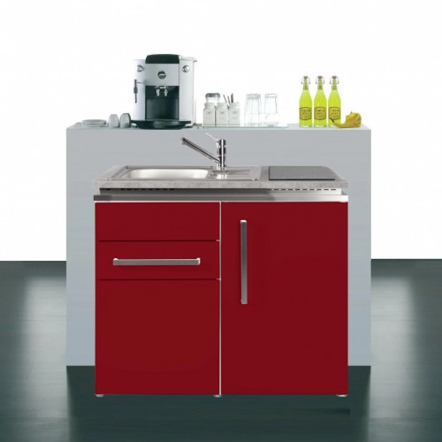 Büroküche Metall 100 cm breit Designline mit Schublade