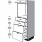 Highboard für Einbaugeräte mit 2 Auszüge und 2 Schubkästen [2/17]