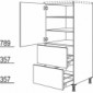 Highboard mit 1 Tür, 2 Auszüge [2/9]