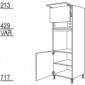 Hochschrank für Geräte-Umbauten, Backofen und Mikrowelle 590, 370 mm Nische [2/9]