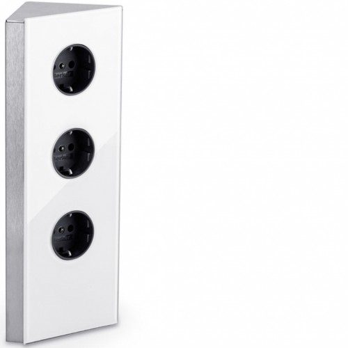 Mira Eck Glas Steckdosenelement 3-fach