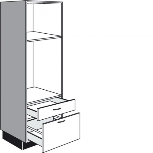 Highboard für Einbaugeräte mit 1 Auszug und 1 Schubkasten Nischenhöhe mit Kombinationsmöglichkeiten