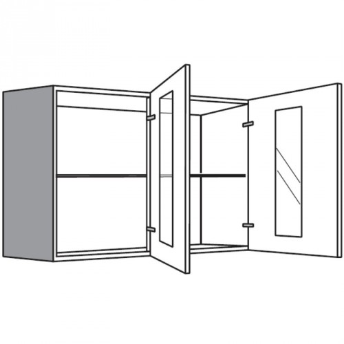 Hängeschrank mit 2 Rahmenglastüren