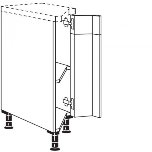 Unterschrank diagonal mit verstifteter Tür