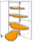 Eck-Highboard mit 4 Holzschwenktablare [1/9]