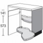 Eckunterschrank mit 2 voll ausschwenkbare LeMans Drehböden [2/16]