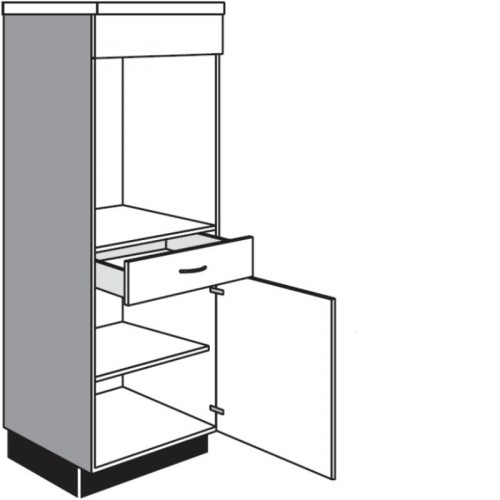 Highboardschrank für Einbaugeräte mit 1 Drehtür und 1 Schubkasten