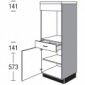 Highboardschrank für Einbaugeräte mit 1 Drehtür und 1 Schubkasten [2/21]