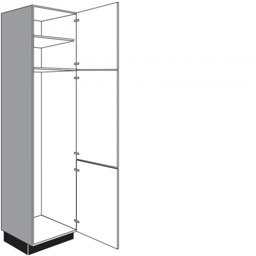 Hochschrank für Einbaugeräte mit 1 Drehtür und 2 Geräte-Drehtüren