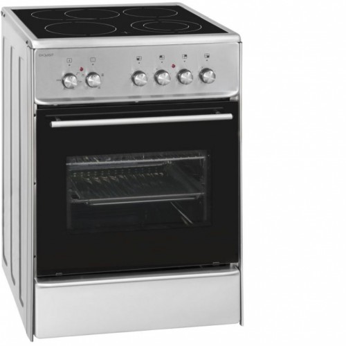 Elektro Standherd Inox Glaskeramik-Kochfeld Zweikreis-/Bräterzone Breite 60 cm