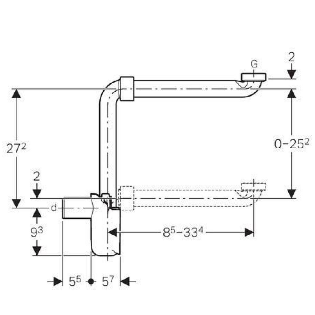 Geberit Tauchrohrgeruchsverschluss für Waschbecken/Waschtische in Badmöbeln