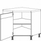 Diagonal-Eckschrank mit 1 verstiftete Tür [1/12]