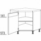 Diagonal-Eckschrank mit 1 verstiftete Tür [2/12]