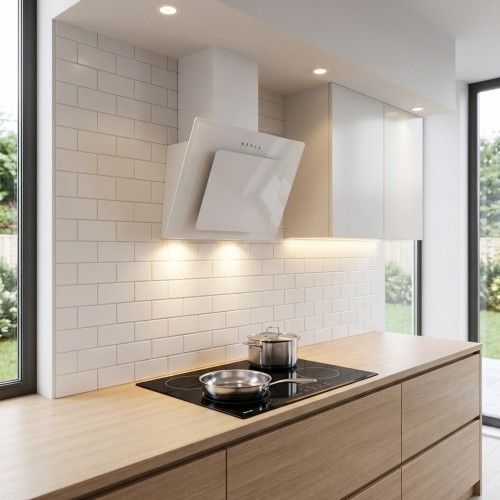 Kopffreihaube Glas weiss