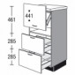 Highboard für Einbaugeräte mit 2 Auszüge 1 Lifttür [2/21]