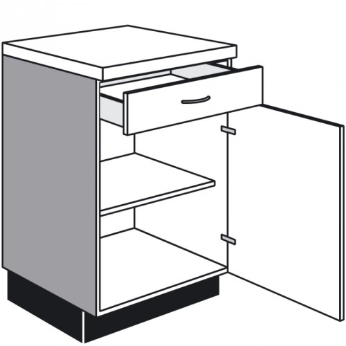 Unterschrank mit 1 Schubkaste und 1 Drehtür