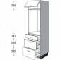 Seitenschrank für Geräte mit 2 Auszüge 1 Schubkasten und 1 Klappe [2/17]
