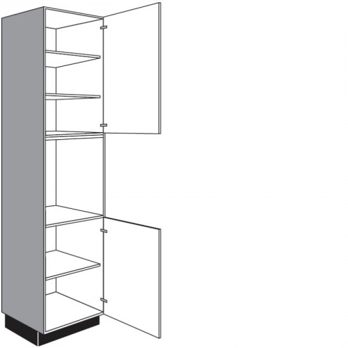 Hochschrank für Einbaugeräte mit 2 Drehtüren und 3 verstellbare Fachböden