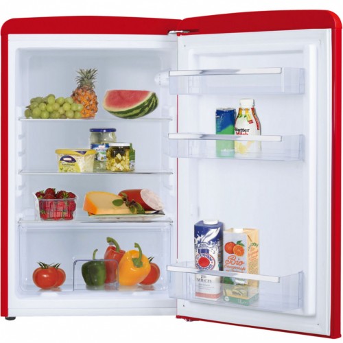 Vollraum-Kühlschrank 88 cm Höhe Retro Design rot