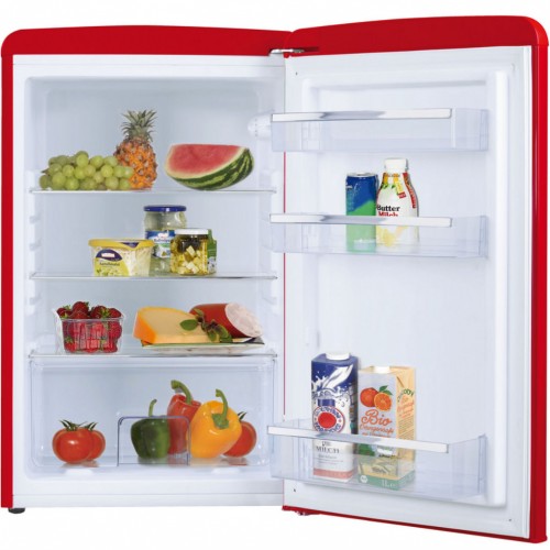 Vollraum-Kühlschrank 88 cm Höhe Retro Design rot