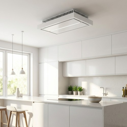 Umluft-Deckenl&uuml;fter Deckenhaube weiss lackiert inkl. Plasmafilter 90 oder 120 cm