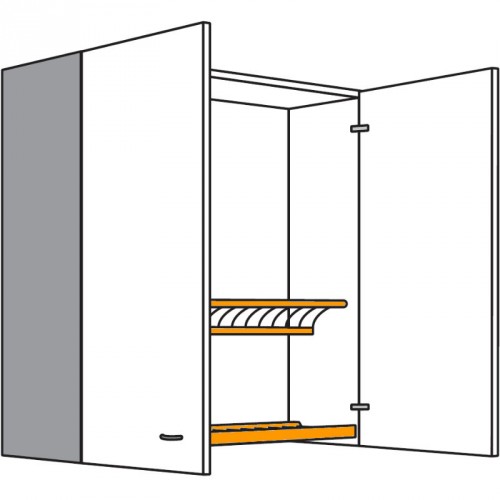 Geschirrtrocknerschrank mit 2 Drehtüren