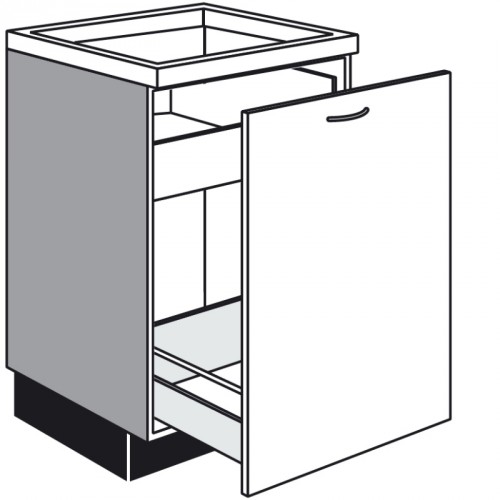Kochfeld-Unterschrank mit 1 Auszug und 1 Innenschubkasten
