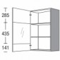 Hängeschrank mit 1 Segmentglastür [2/17]