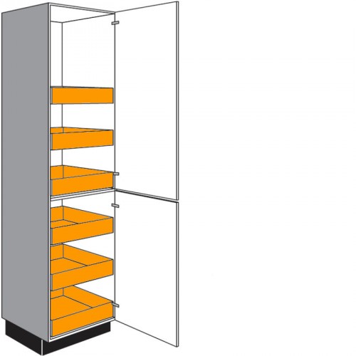 Allzweck Seitenschrank mit 2 Drehtüren und 6 Innenschubkästen