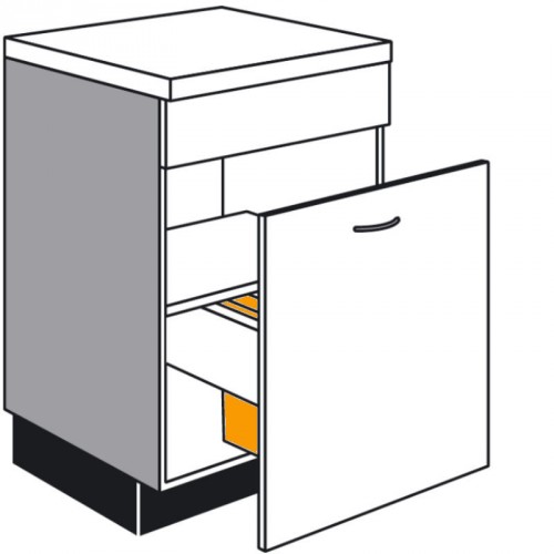 Spülen-Unterschrank mit 1 Auszug und Abfalleimern 2x13+1x17 Liter zur Mülltrennung
