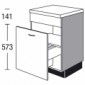 Spülen-Unterschrank mit 1 Auszug und Abfalleimern 2x13+1x17 Liter zur Mülltrennung [2/17]