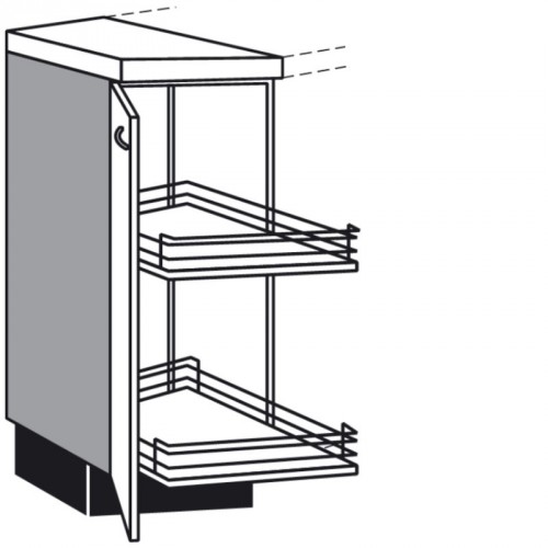 1 mit Diagonal-Unterschrank Korbwagen