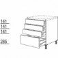 Auszugschrank mit 1 Auszug 3 Schubkästen [2/12]