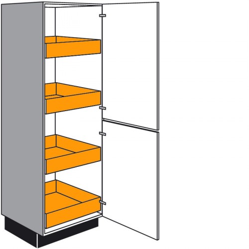 Highboard mit 2 Drehtüren und 4 Innenschubkästen