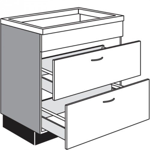 Unterschrank für Kochfeld mit Dunstabzug