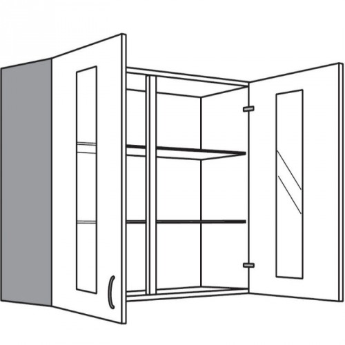 Hängeschrank mit 2 Rahmenglastüren