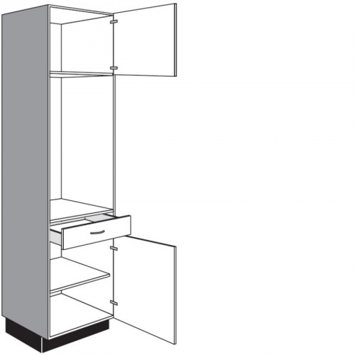 Seitenschrank für Geräte mit 2 Drehtüren und 1 Schubkasten