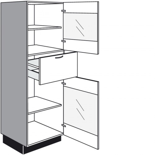 Highboard mit 2 Glasdrehtüren und 1 Auszug