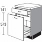 Unterschrank mit 1 Auszug 1 Schubkasten und 1 Innenschubkasten [2/16]