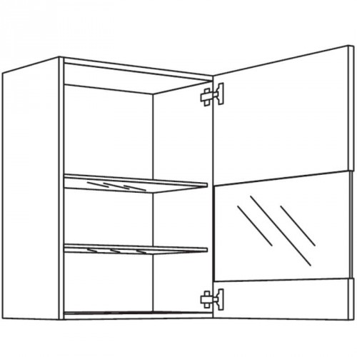 Wandschrank mit 1 Segmentglastür