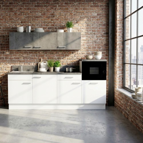 Impuls Komplettk&uuml;che mit Kompaktgeschirrsp&uuml;ler und Mikrowelle 240 cm