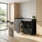 modulLINE ML 120F KOA Minik&uuml;che aus Holz mit Mikrowellenofen und 2 Ausz&uuml;ge [6/25]