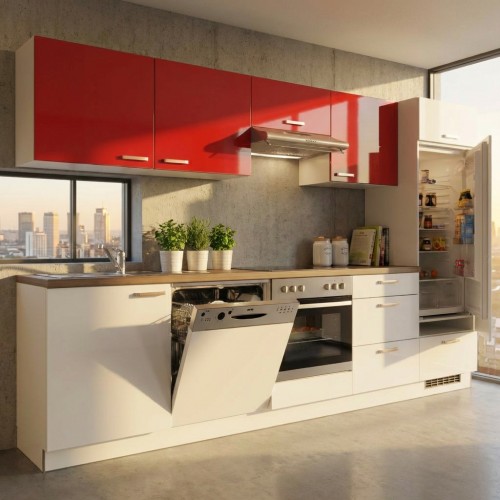 K&uuml;chenzeile Einbauk&uuml;che mit Elektroger&auml;ten 300 cm Stellmass