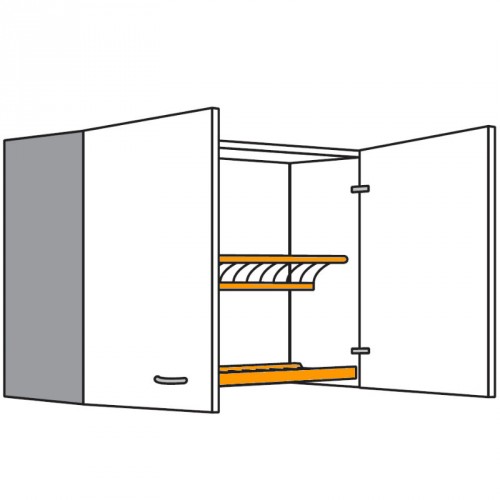 Geschirrtrocknerschrank mit 2 Drehtüren