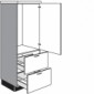 Highboardschrank für Einbaugeräte mit 2 Auszügen und 1 Geräte-Drehtür [1/21]