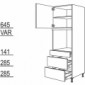 Hochschrank für Geräte-Umbauten, Backofen 590 mm Nische [2/9]