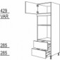 Hochschrank für Geräte-Umbauten, Backofen und Mikrowelle 590, 380 mm Nische [2/9]